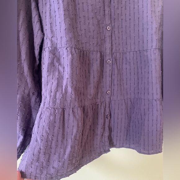 Christopher & Banks Lavender Button Down Blouse Women’s Size XL - Picture 7 of 13